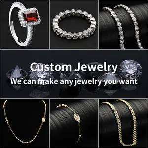 Free OEM CAD Design Low MOQ 1pc Luxury Jewelry Designer Solid Gold Moissanite Lab Diamond Jewellery