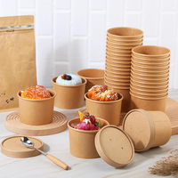 Bols à soupe en papier pour aliments chauds/froids Saladier kraft jetable