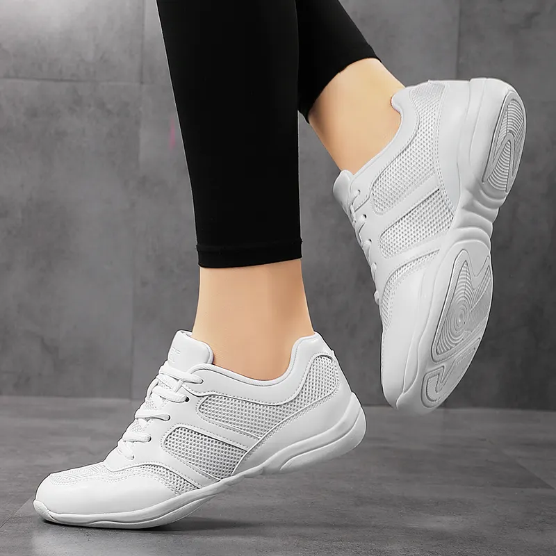 New stock women dance cheer shoes sports white black cheer leading campus training stock shoes