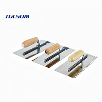 Truelle de plâtrage en acier au carbone avec manche en bois de qualité industrielle, outils pour le plâtre et le béton, flotteur à ciment pour la maçonnerie