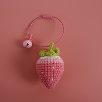 Geweven Gehaakte Aardbei Sleutelhanger Sleutelhanger Schattige Handgemaakte Zoete Gehaakte Pop Speelgoed Fruit Gebreide Aardbei Sleutelhanger Amigurumi