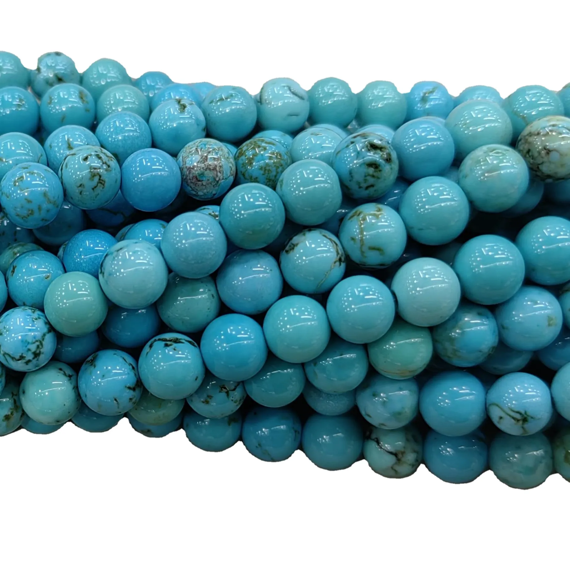 Perline allentate Magnesite turchese pietra rotonda all'ingrosso blu naturale per la creazione di gioielli 4mm 6mm 8mm 10mm 12mm 14mm OEM fai da te