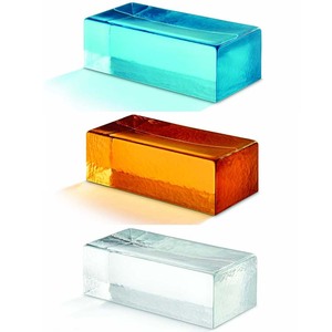 Sapphire/Vàng Hổ Phách Màu Kính Gạch Tường Phân Vùng Tinh Thể Rõ Ràng Khối Gạch Cho Showcase Rắn Xây Dựng Gạch Kính - Product Image 4