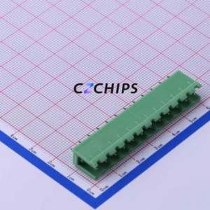 KF2EDGV-5.0-12P Plug-in Terminal Block Through hole Component THT,P=5mm Connector Board-to-Board / Socket - Open 1x12P 5mm Green - Product Image 1