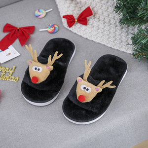 Chaussons douillets personnalisés de Noël, motif élan, chauds pour l'hiver, pour intérieur, pour parents et enfants, cadeau de fête, vente chaude - Product Image 3