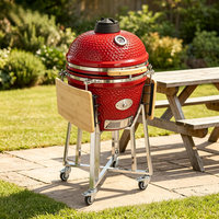 Grill au charbon de bois portable TOPQ, fabrication OEM/ODM en Chine, grill Kamado en céramique de 21 pouces, idéal pour la cuisine en plein air et les rassemblements.