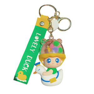 Lilangda – Pendentif de sac en caoutchouc 3D mignon pour garçons et filles, petits cadeaux d'Halloween, personnages de contes de fées, porte-clés canard voyageur, couple - Product Image 2