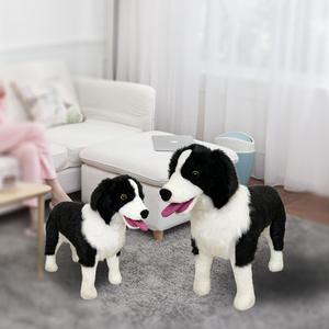 Border Collie boneka tiruan lucu untuk anak-anak, boneka binatang lucu dengan bangku, mainan menenangkan teman anak-anak - Product Image 5