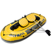 Vente en gros de bateaux gonflables verts pour adultes, bateaux pneumatiques portables pour l'aventure