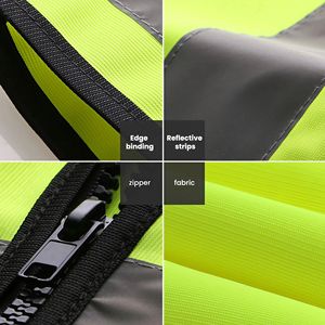 سترة أمان عاكسة مخصصة، تصميم متعدد الجيوب، سترة أمان عاكسة محبوكة - Product Image 5