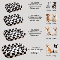 Coussin pour animaux de compagnie personnalisé en forme de carré d'échecs, grand, pour un sommeil profond, maison pour chat, niche pour chien, coussin chaud d'hiver pour chiens et chats d'intérieur