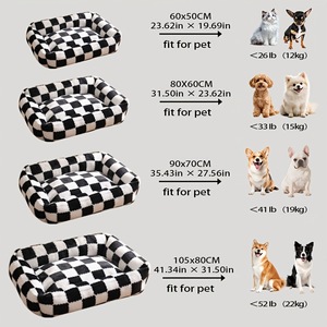 Custom Chessboard Square Soft Pet <b>Bed</b> Large Deep Sleep Cat House Dog Nest Winter Warm Pet <b>Pad</b> For Indoor Dogs Cats - Product Image 5