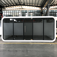 Maison mobile préfabriquée modulaire de luxe à ossature en acier, moderne, 20 pieds, 1 chambre, 1 salle de bain, isolée, étanche, à montage rapide