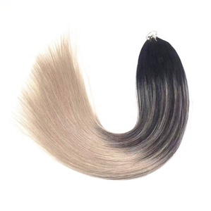 Cheveux humains vierges non traités à 100%, 0,8 g/mèche, cheveux humains Remy, style plumage peint à la main, extensions de cheveux - Product Image 4
