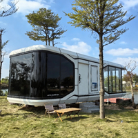 Capsule spatiale mobile entièrement meublée, cabane préfabriquée pour hôtel de glamping sur le camping