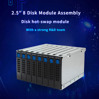 Cage Hard Disk MIwin Custom 2.5 inci 8-posisi SAS SATA Hot-swap, Modul HDD 2.5 Inci 8 Bay dengan Backplane SAS/SATA