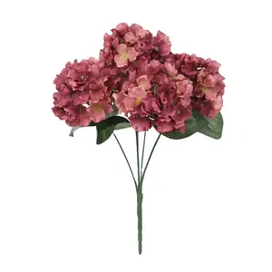 कृत्रिम फूल शाखा शादी की पार्टी हाइड्रेंजिया गुलदस्ता रेशम कृत्रिम गुलाब फूल पौधों कृत्रिम फूल घर सजावट