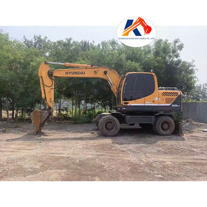Excavadora de ruedas Hyundai 150W-9t de alta calidad para construcción, minería, motor Cummins, excavadora sobre orugas almacenada en venta - Product Image 1