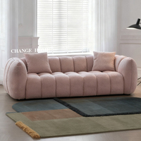 Canapé moderne en éponge compressée, style citrouille, couleur crème, sans cadre, pour appartement, canapé droit, mobilier de salon
