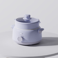 Petite marmite électrique 4L en verre céramique multi-couleurs, résistante à la chaleur, avec deux poignées, fonction ébullition, vapeur et mijotage, idéale pour dortoirs et appartements
