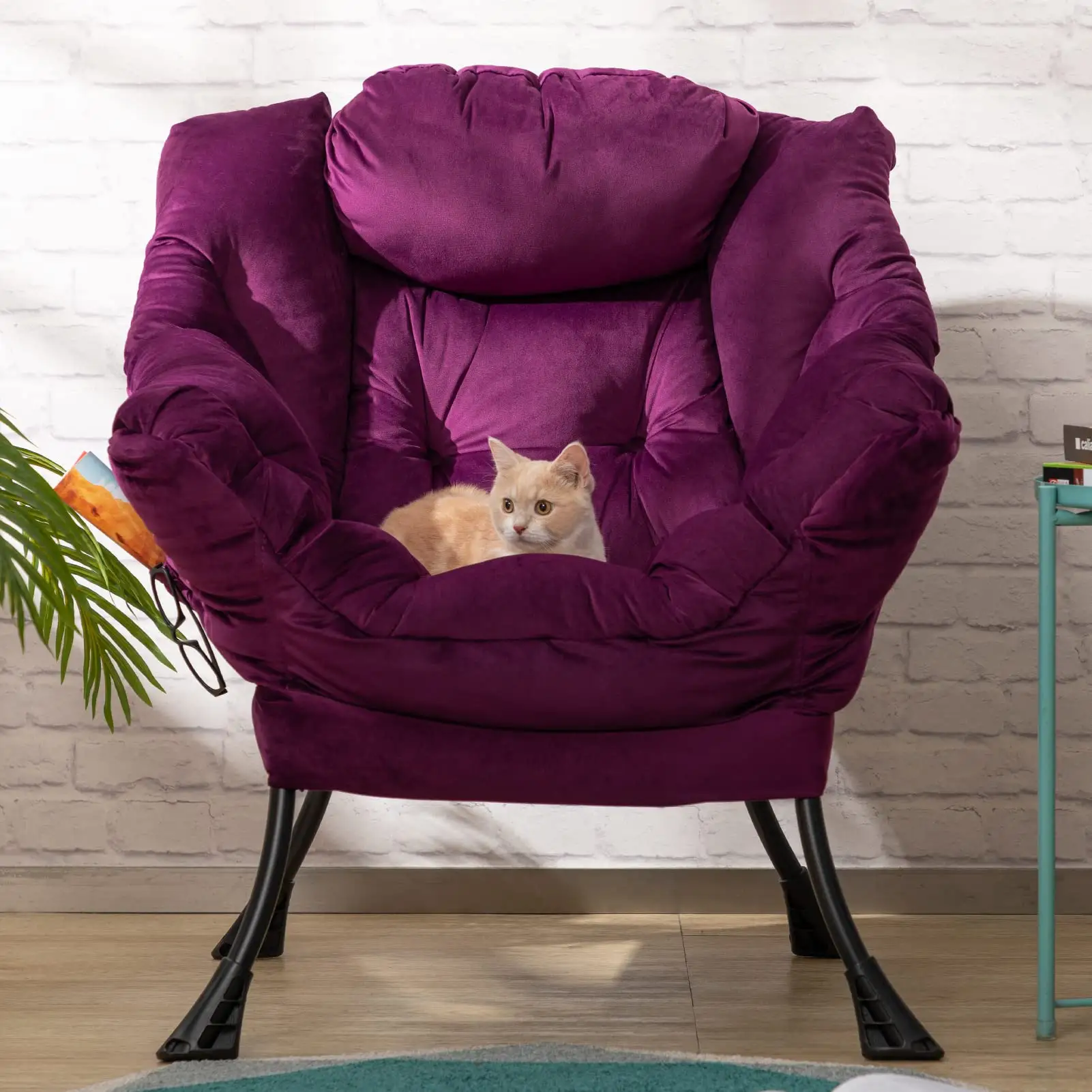 Pet Favorite Cat Sofa Amostra grátis Single Round Chairs Lazy Bean Bag Relaxing Bedroom Finger Rocking Sofa Chair Wing Egg Folding