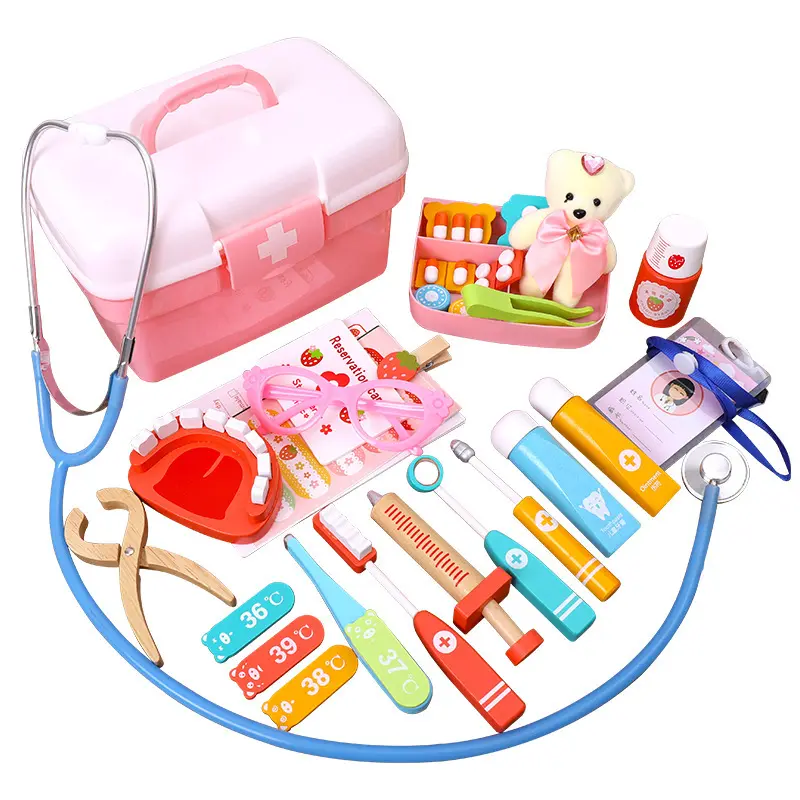 Ruun Joy Medical Toy Kids Doctor Pretend Role Play Kit Simulation Dentist Box Girs Educational Game Toy For Children Stethoscope