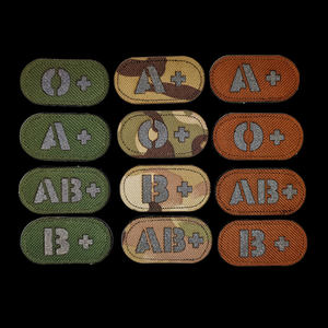 Parche de Resina de Tela de Lona Ecológica Reflectante Infrarroja para Grupos Sanguíneos A+B+AB+O+, Kit de Primeros Auxilios, Insignia Negra Camuflada, Resistente a la Decoloración, Alta Calidad - Product Image 5