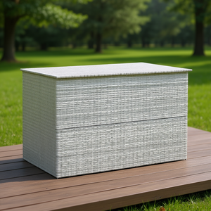 Caja de Almacenamiento para Exteriores, Gris Claro, Tejida, Rectangular, Tipo Vertical, de Una Sola Capa, para Uso en Exteriores - Product Image 2