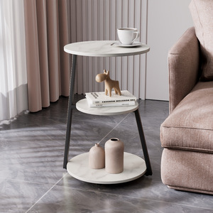 Tavolino da caffè in marmo rovere nordico divano di lusso con <span class=keywords><strong>Set</strong></span> laterale moderno da soggiorno tavolo tondo per caffè in acciaio - Product Image 3