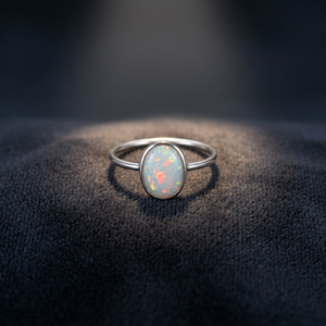 Ready Ship 925 Sterling Silver Bezel Setting Opal Gemstone <b>Rings</b> Classic <b>Dainty</b> Fashion Jewelry Women Weddings Anniversary - Product Image 2