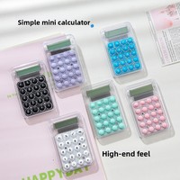Mini calculatrice couleur bonbon, mignonne, silencieuse, portable, à piles bouton, 8 chiffres, design élégant, calculatrice de poche pour étudiant