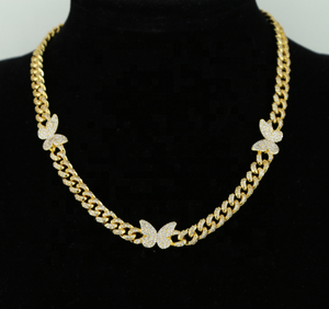 Collana Delicata con Ciondolo a Farfalla Placcato <span class=keywords><strong>Oro</strong></span> 18k in Ottone per <span class=keywords><strong>Donna</strong></span> - Product Image 2