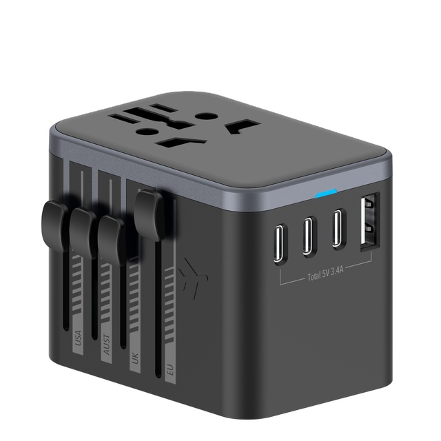 Bulk Custom Logo Travel Kit Universal Adapter 65W USB-C PD for Business/Hotel/iPhone 15 Pro Max