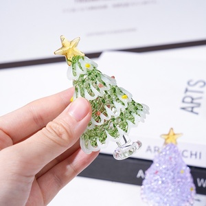 Ornamento da Scrivania in Vetro Boshan con Lavorazione a Filo, Albero <span class=keywords><strong>di</strong></span> <span class=keywords><strong>Natale</strong></span> Fatto a Mano per Ufficio, Casa e Regali Festivi - Product Image 4