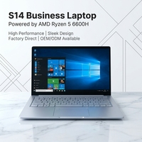 Computer Portatile 14.1 Pollici con Processore AMD Ryzen 5 6600H, Corpo in Metallo, Interfaccia Type-C Multifunzione e Riconoscimento Impronte Digitali