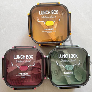 <span class=keywords><strong>Boîte</strong></span> à lunch <span class=keywords><strong>en</strong></span> <span class=keywords><strong>plastique</strong></span> double couche sans BPA, économique, <span class=keywords><strong>avec</strong></span> gourde, pour étudiants, et tasse à café de voyage - Product Image 2
