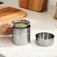 Pot à matcha portable moderne et écologique en acier inoxydable 304 réutilisable avec couvercle, 300 ml, récipient alimentaire pour poudre de matcha et thé