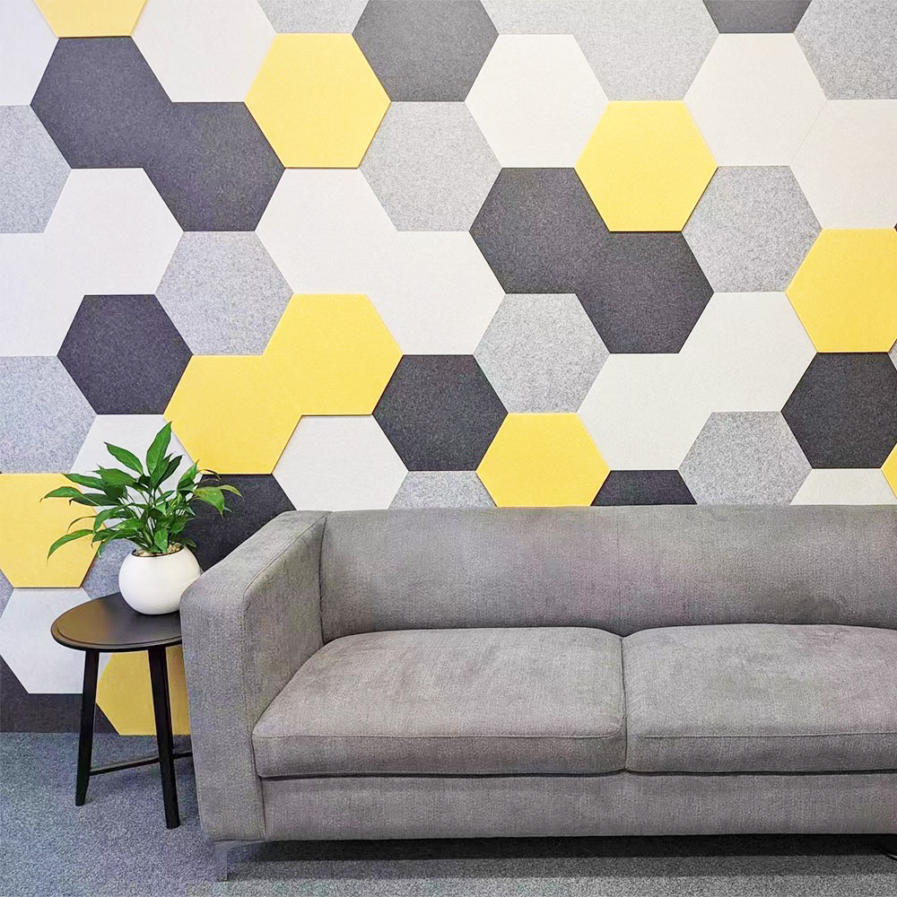 Высококачественная настенная декоративная акустическая панель из войлока, Звукопоглощающая полиэфирная акустическая стеновая панель