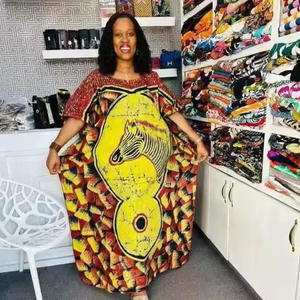 ชุดเดรสยาวสไตล์ลำลองหรูหราสำหรับฤดูร้อน ลายพิมพ์หลากหลายสไตล์ยุโรป อเมริกา แอฟริกา ตะวันออกกลาง มุสลิม อบายะ ไซส์พลัส - Product Image 4