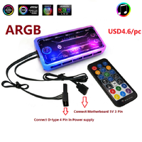 Caja de PC personalizada para juegos, ventilador de gabinete de ordenador con controlador con mando a distancia 12V d 12025 120mm, juego de refrigeración, ventilador Argb Rgb