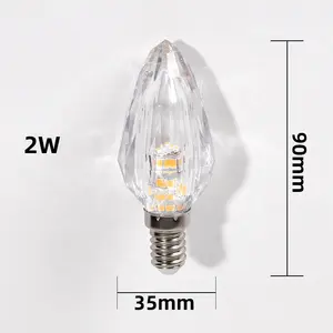 3W 5W E27 B22E14クリスタルランプC37キャンドル電球ライトLED電球シャンデリアLEDランプライト装飾用