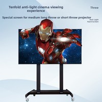 Layar Optik Proyektor Fresnel Anti-silau 80-300 inci, Layar Proyeksi Tahan Interferensi untuk Laser TV dengan Jarak Proyeksi Menengah-Ke-Panjang