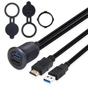 New LED light Dual Usb2.0 Extension Lead For Car Audio Stereos - Dual USB 2.0 Cable