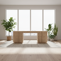 Bureau en bois massif, vente en gros directe d'usine, style américain moderne minimaliste, table de toilette sculptée rétro, personnalisable