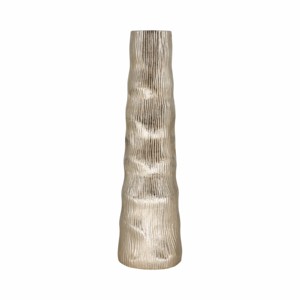Vaso Alto in Metallo Texturizzato, Moderno Vaso Decorativo per Fiori, per Soggiorno, Camera da Letto, Arredamento Casa - Product Image 1