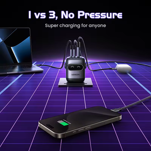 อะแดปเตอร์ GaN 65W ดีไซน์หุ่นยนต์ สำหรับแล็ปท็อป แท็บเล็ต รองรับ PD3.0 Fast QC4.0 3.0 สำหรับ 16 15 X662/35186  อะแดปเตอร์ชาร์จโทรศัพท์ 65w สำหรับ 165 Pro X - Product Image 2