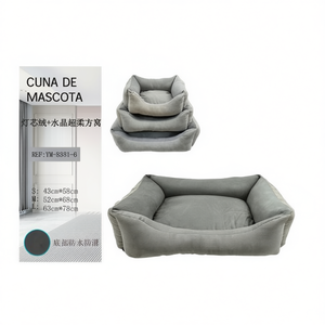 Set di 3 Cuscini Super Morbidi per Cani in Grigio, Realizzati in Velluto a Coste e Cristallo per Letti per Animali - Product Image 2