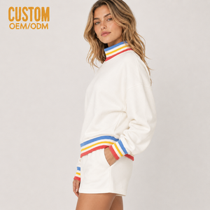Conjunto de Chándal Casual con Estampado Personalizado, Pantalones Acampanados, Sudadera con Capucha y Forro Polar Holgado Transpirable de 500 g/m² de Poliéster/Algodón, Talla Grande - Product Image 3