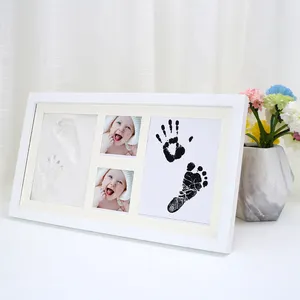 卸売赤ちゃん写真記念品手形フットプリント粘土フレームキットインクパッド工場