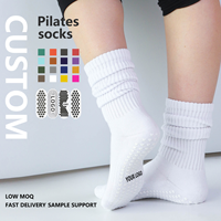 Chaussettes de yoga souples antidérapantes pour femmes, idéales pour le fitness en intérieur, chaussettes de Pilates blanches personnalisables avec logo sur mesure